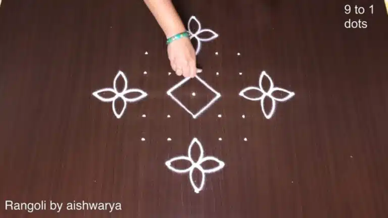 9×1 dots rangoli