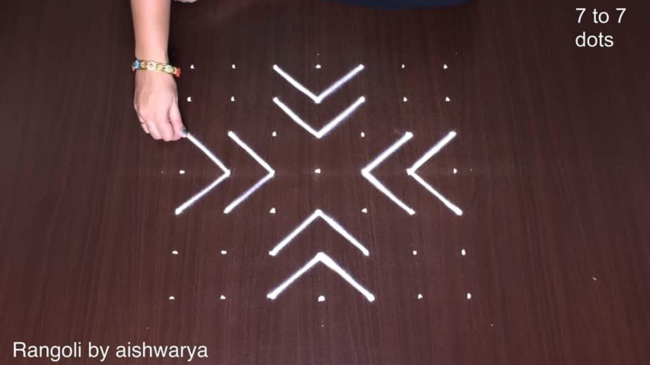 Easy Deepam Diya Rangoli