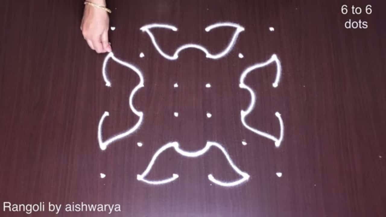 Easy Design 6 Into 6 Perfect Kolam