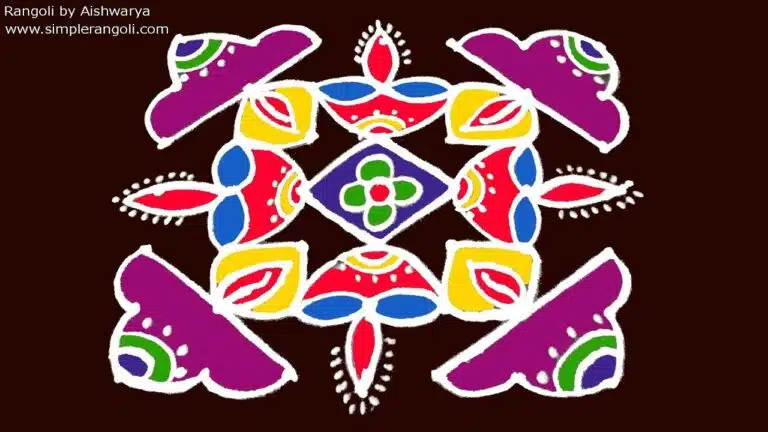 7×7 dots Diwali rangoli