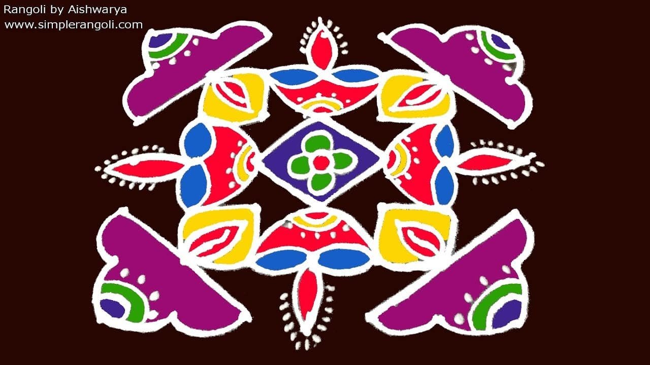 Easy Diwali Rangoli Designs 7×7