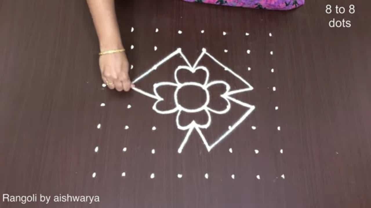 Easy Diya Rangoli Kolam