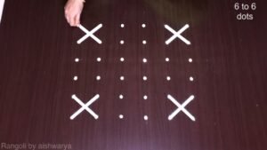 6 to 6 dots Rangoli Designs