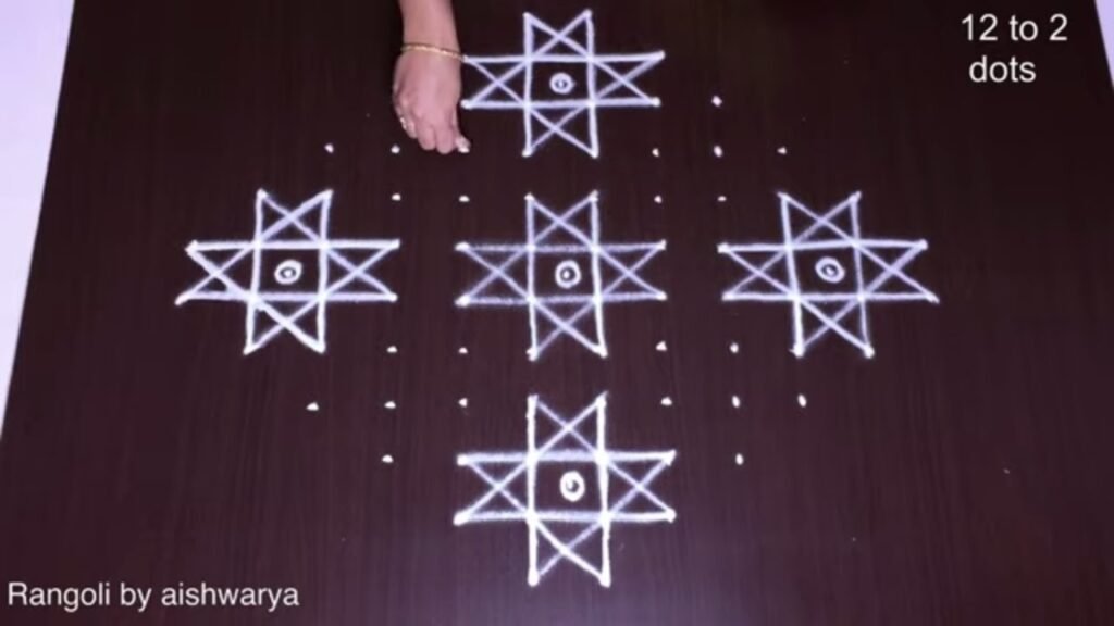 five stars rangoli