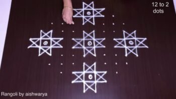 Easy Five Stars Rangoli
