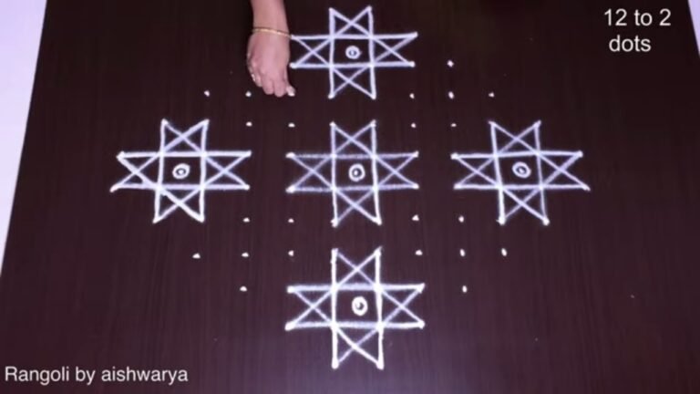 five stars rangoli