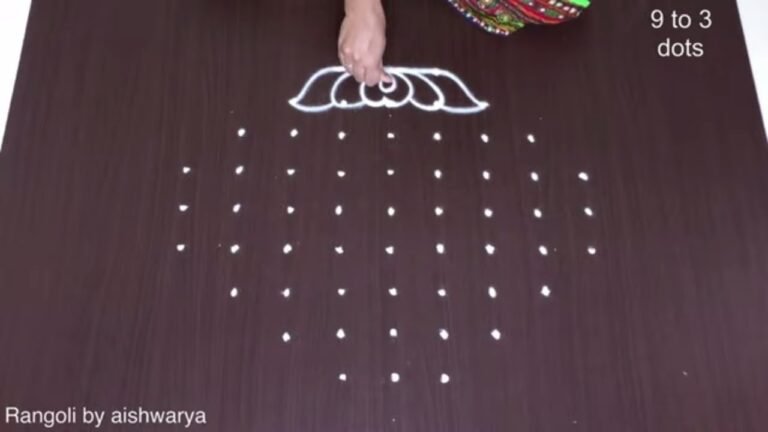 9×3 dots flower kolam