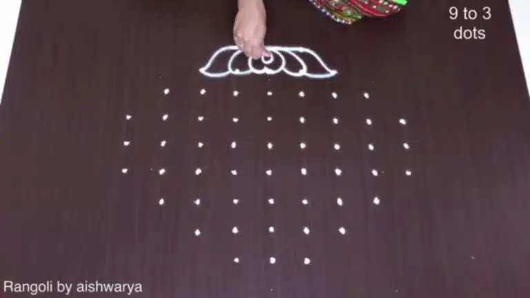 9×3 dots flower kolam