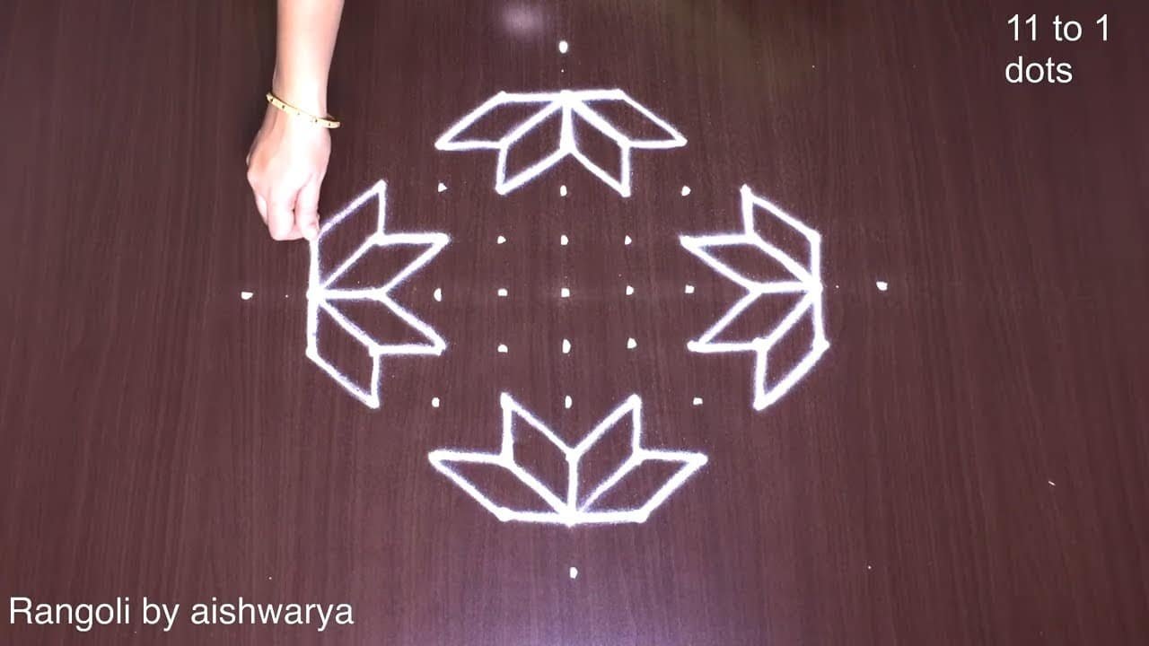Easy Flower Kolam 11 X 1