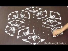 Easy Flower Rangoli Kolam