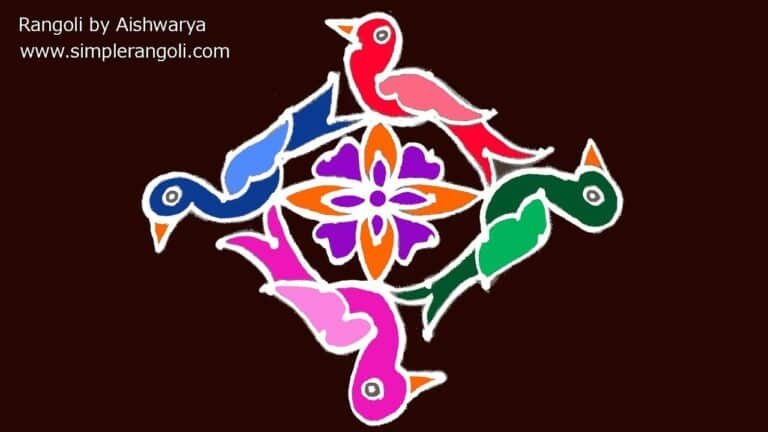 four birds rangoli