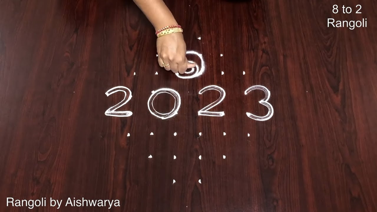 Easy Happy New Year Rangoli