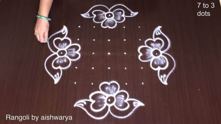 Easy Kolam Rangoli for Sankranti