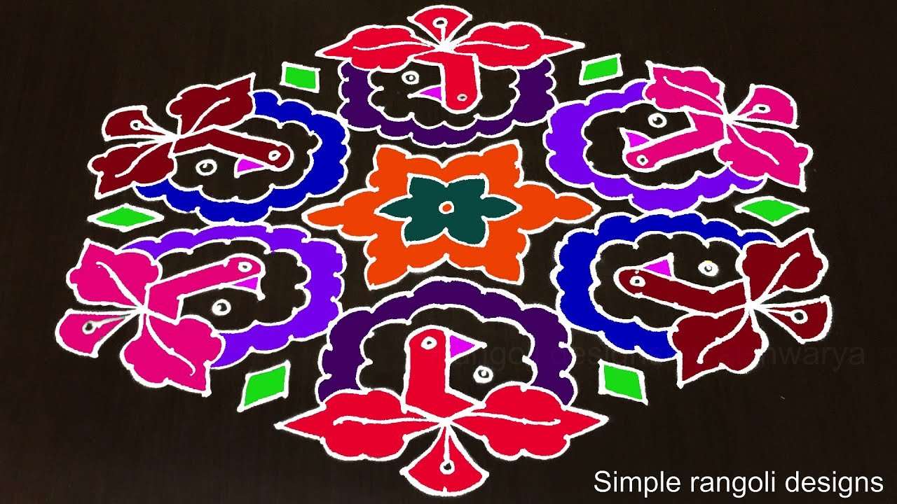 Easy Muggulu For New Year 21×11 Chukkalu