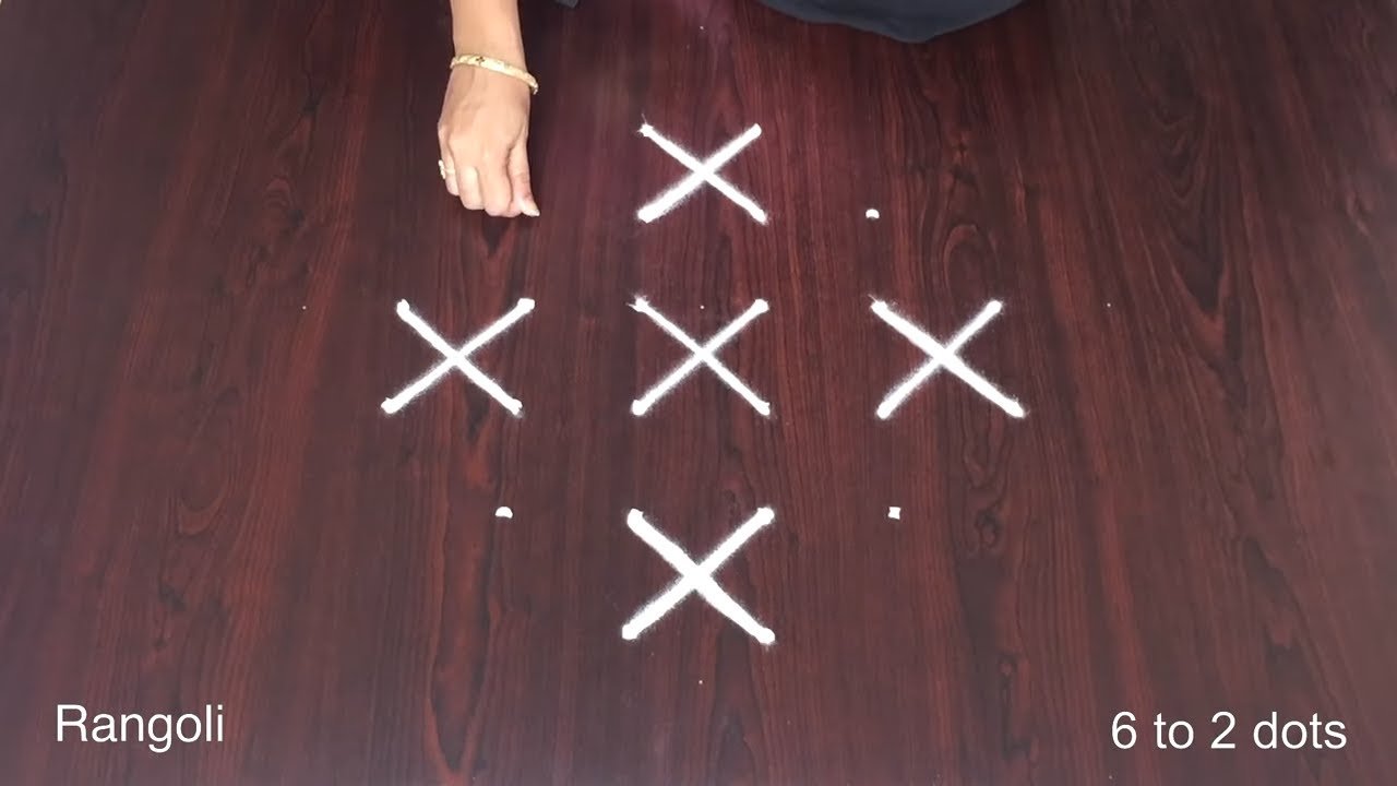 Easy Muggulu With Dots for Beginners