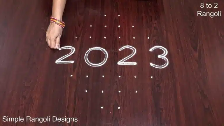 Step-by-step Easy New Year Rangoli tutorial