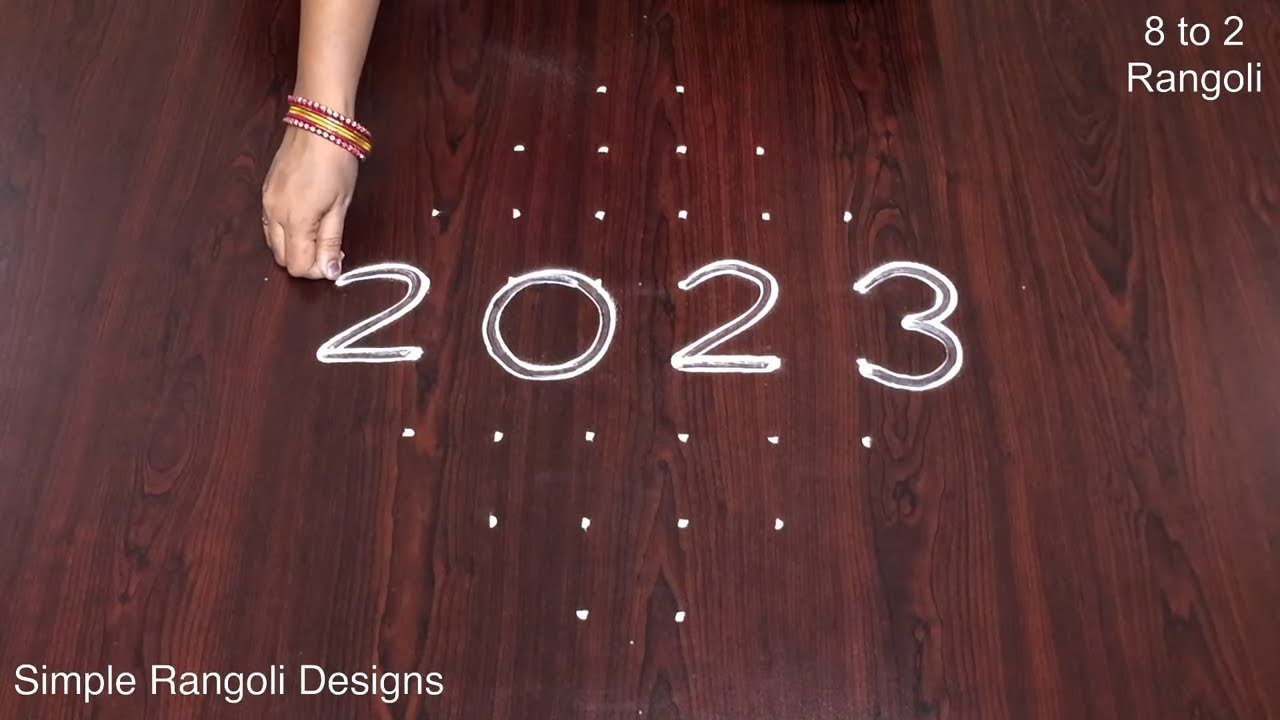 Easy New Year Rangoli
