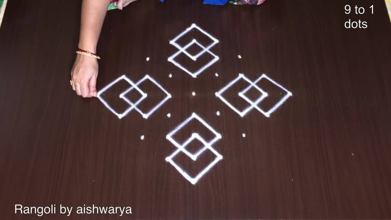 Easy PADI Kolam Design With 9 1 Dots