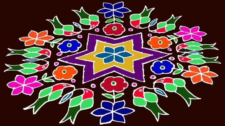 Easy Pongal Colour Rangoli