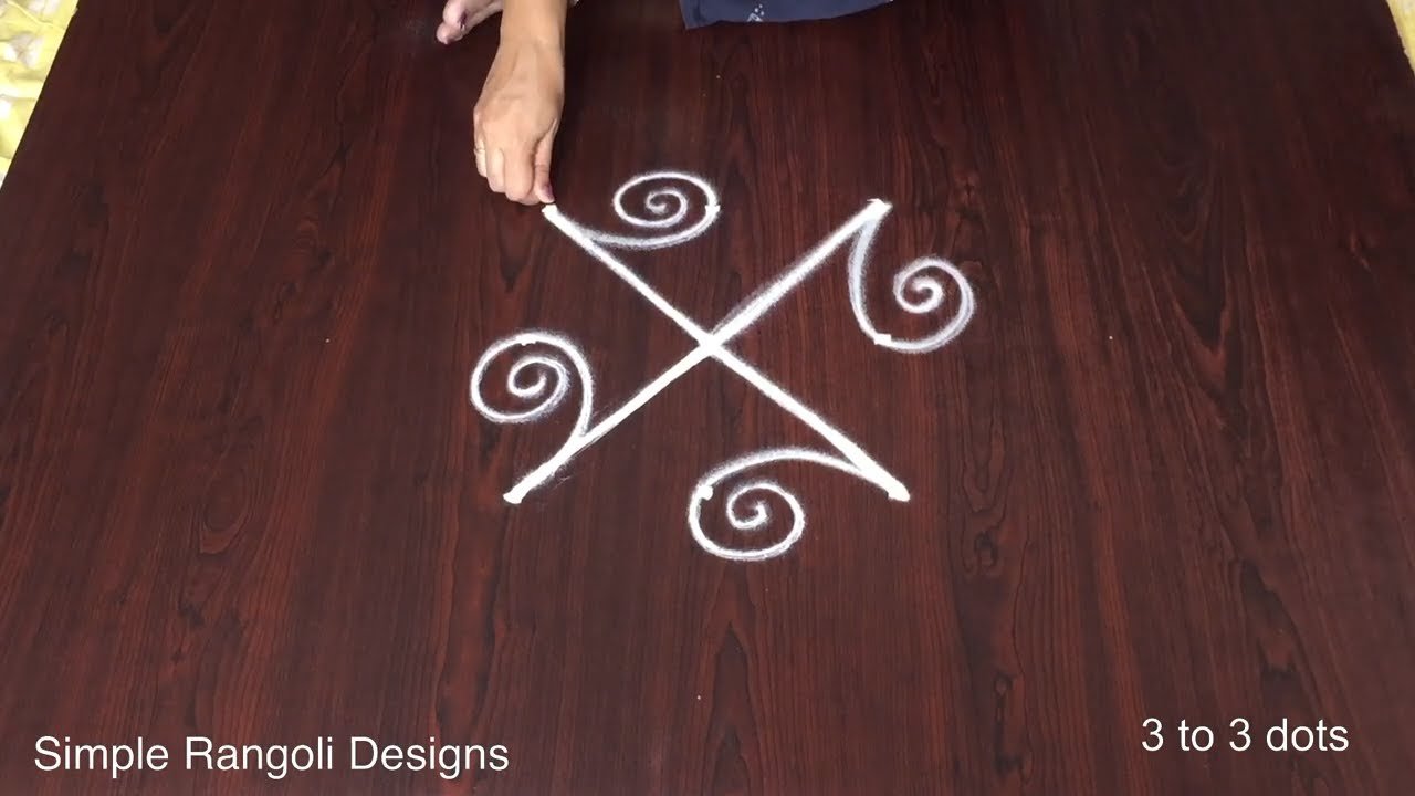 Easy Pulli Kolam for Beginners