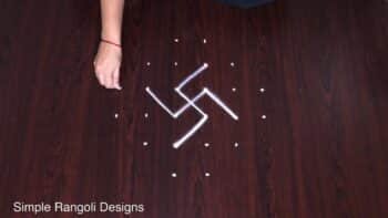 Easy Rangoli 6 Dots Pulli Kolam