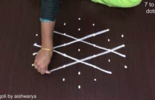Easy Rangoli 7 4 Dots