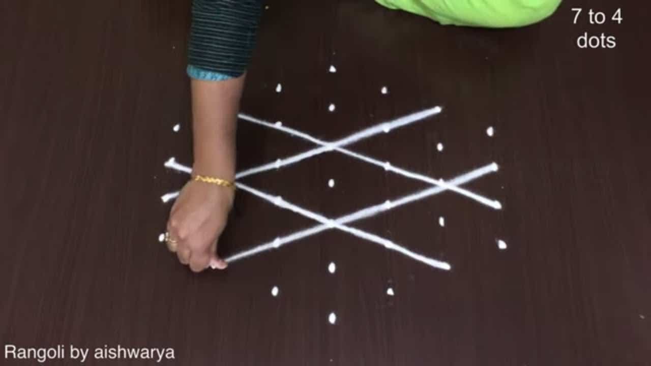 Easy Rangoli 7 4 Dots