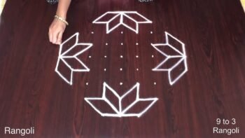 Easy Rangoli Design Flower Muggulu