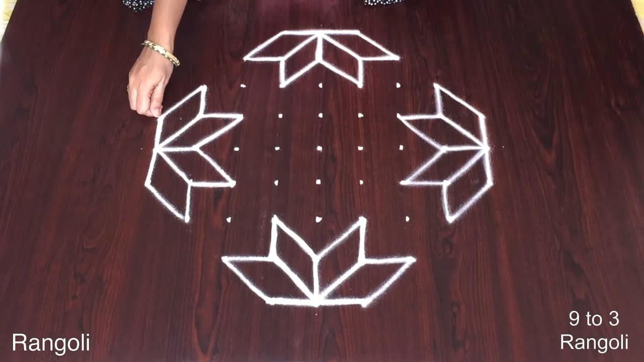 Easy Rangoli Design Flower Muggulu