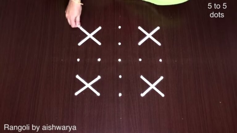 Easy Rangoli Designs for Diwali With 5 to 5 Dots