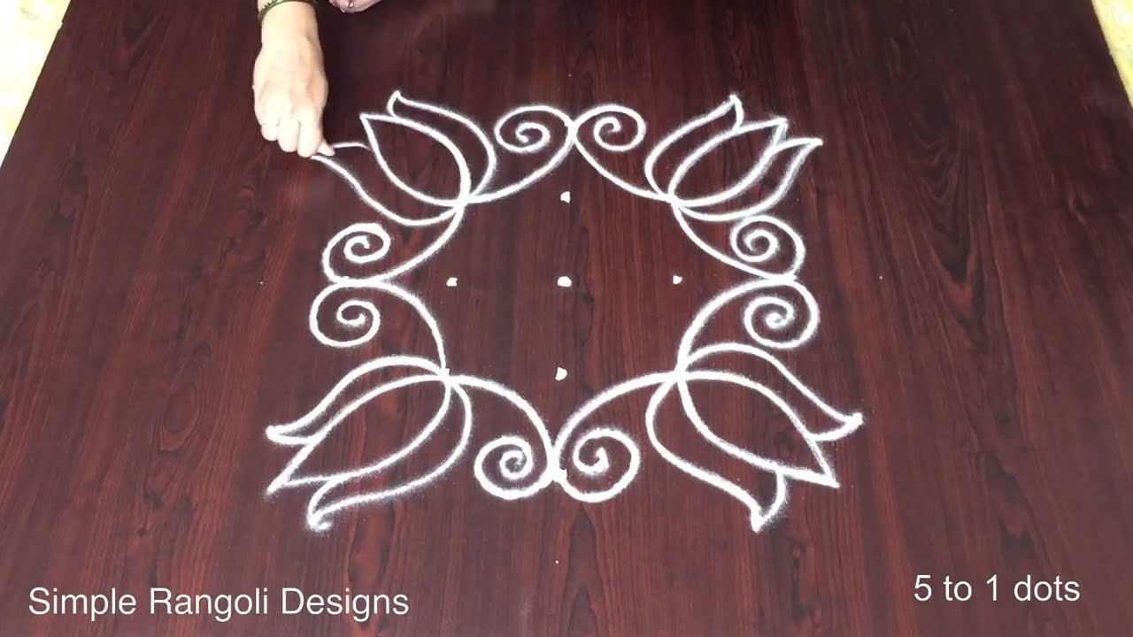 Easy Rangoli Designs With Dots Small