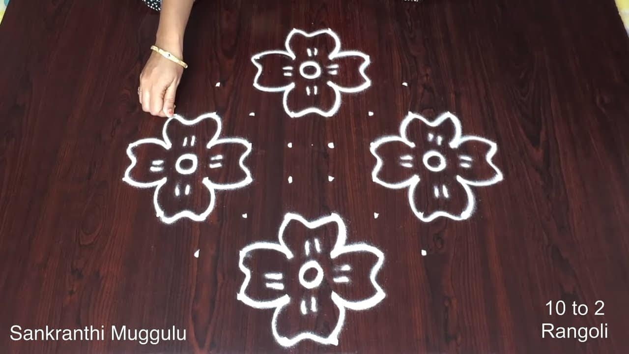 Easy Rangoli for Sankranti