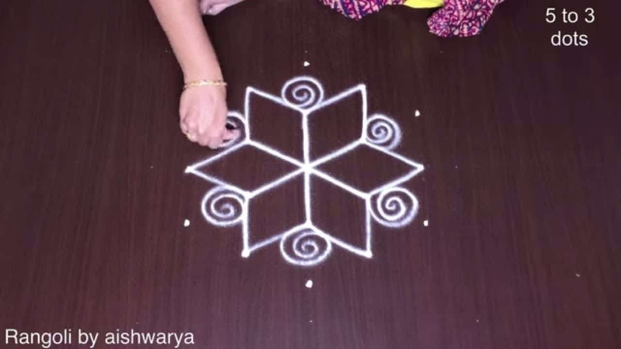 Easy Rangoli on Floor