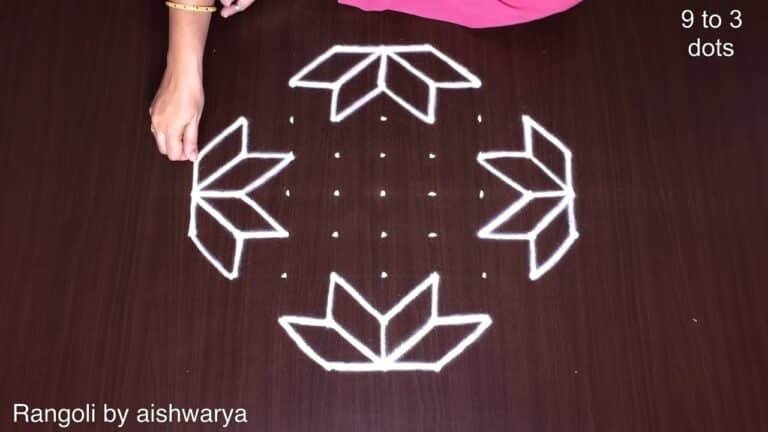 rangoli with 9 dots