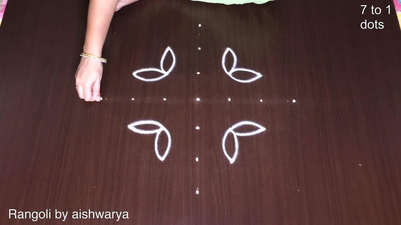 Easy Rangoli With Flowers