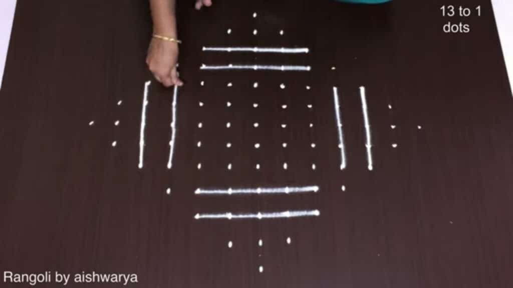13 dots rangoli