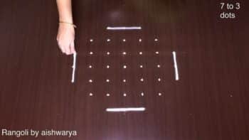 Easy Simple Daily 7 by 3 Kolam