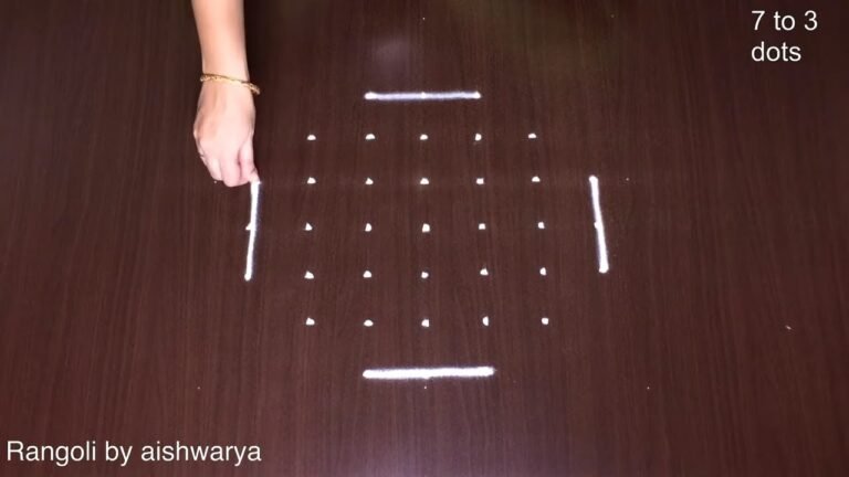 Easy Simple Daily 7 by 3 Kolam