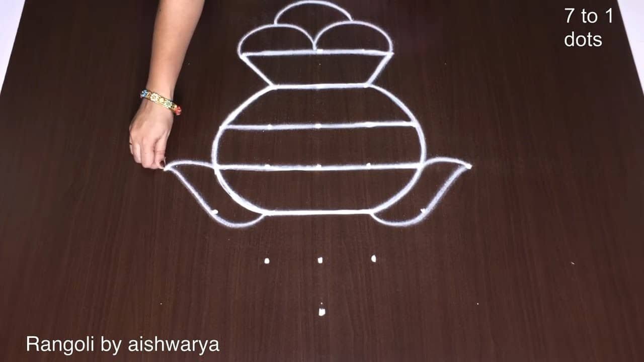 Easy Simple Pongal Pot Kolam