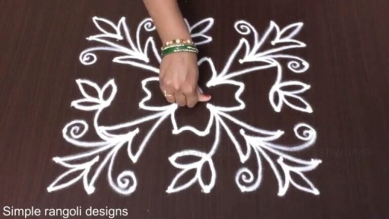 Easy Simple Rangoli Designs With 5