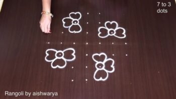 Easy Simple Rangoli With 7x3x3