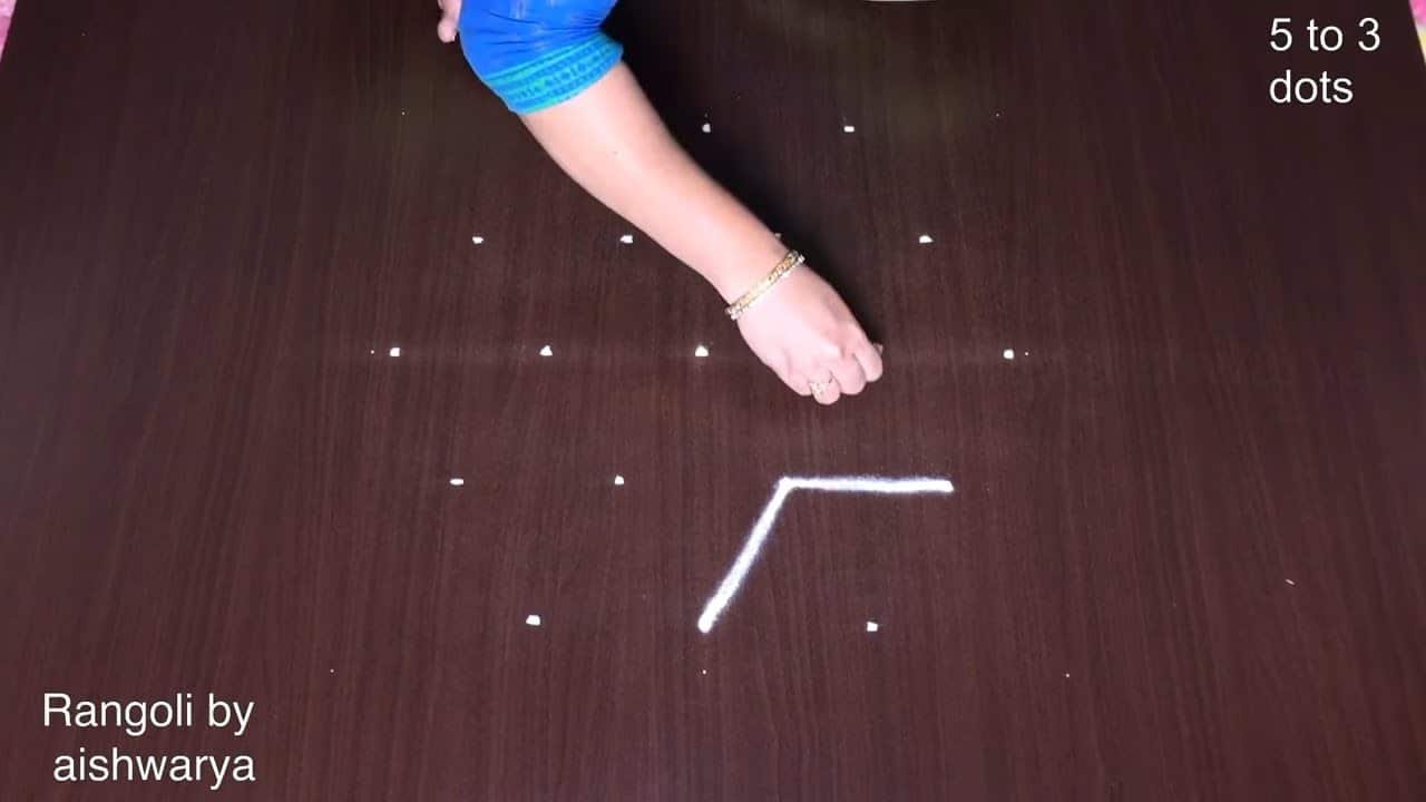 Easy Star Muggulu 5 to 3 Dots Interlaced