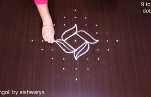 Easy Vilakku Kolam 9-1