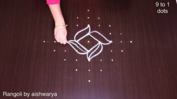 Easy Vilakku Kolam 9-1