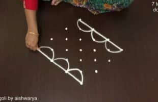 Eight Diyas Diwali Rangoli