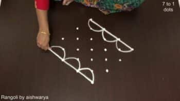 Eight Diyas Diwali Rangoli