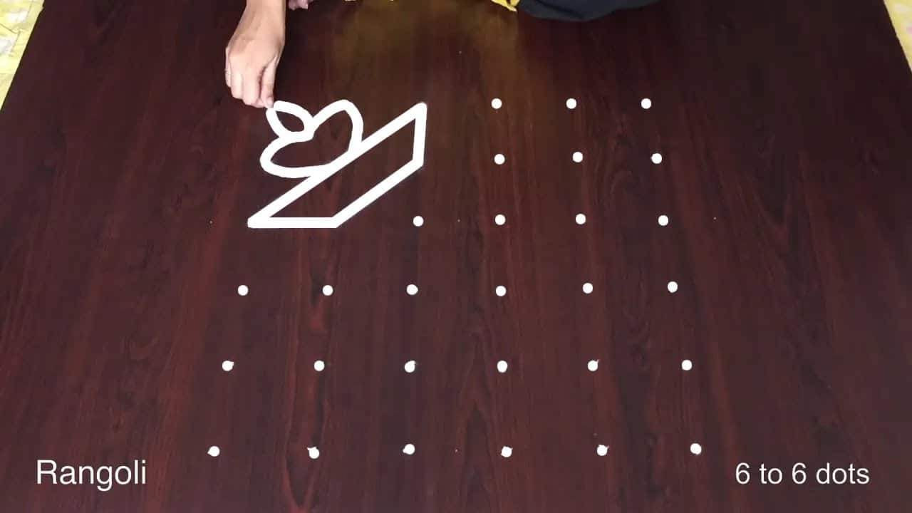 Ekadashi Designs 6×6 Dots Karthigai Kolam