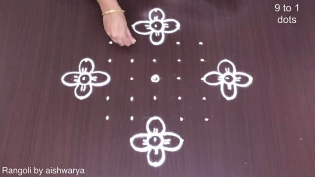 9 dots rangoli