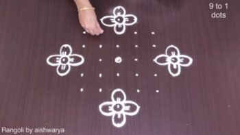 Elegant 9 Dots Rangoli Art