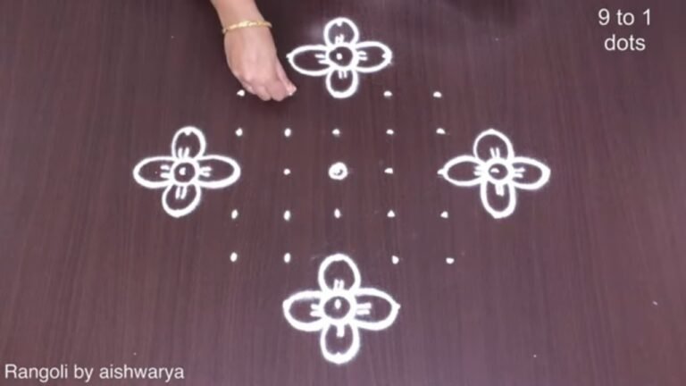 9 dots rangoli